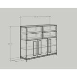  HAPPY FURNITURE , Tủ lưu trữ 4 ngăn kéo 3 cửa mở chân sắt - LOUIS , THK_060 , 126cm x 36cm x 104cm 