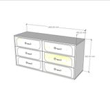  HAPPY FURNITURE , Tủ đựng đồ 6 ngăn kéo - BANA , THK_123 , 140cm x 45cm x 68cm 