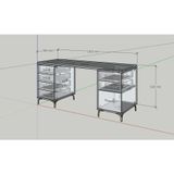  HAPPY FURNITURE ,Bàn làm việc 1 cửa mở 6 ngăn kéo - HAPPI, BAN_138 BAN_139 , 59cm x 75cm RxC 