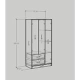  HAPPY FURNITURE , Tủ quần áo đa năng 3 cửa mở - SALY , TCM_007 , 92cm x 45cm x 180cm 