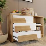  HAPPY FURNITURE , Tủ lưu trữ 3 ngăn kéo - PONIX, THK_115 , 96cm x 32cm x 58cm 