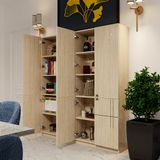  HAPPY FURNITURE , Gỗ tự nhiên , Tủ sách 5 tầng 4 cửa mở - JOCASTA , KSA_060 , 160cm x 30cm x 180cm 