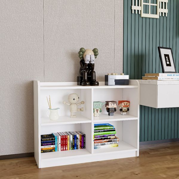  HAPPY FURNITURE , Kệ lưu trữ 4 ngăn cho trẻ em - KID , TLT_006 , 90cm x 32cm x 70cm 