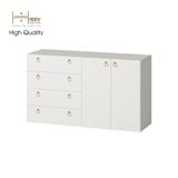  HAPPY FURNITURE , Tủ đựng đồ 4 ngăn kéo 2 cửa mở - WESLEY ,  THK_046 ,  140cm x 45cm x 80cm 