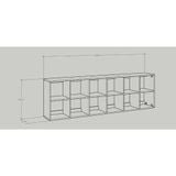  HAPPY FURNITURE , Kệ sách 2x6 - ZANE , KSA_039 , 200cm x 28cm x 60cm 