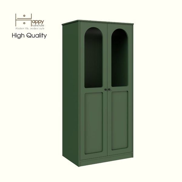  HAPPY FURNITURE , Tủ quần áo cửa kính 2 cửa mở - SISEEL , TCM_185 , 83x54x180cm 