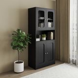  HAPPY FURNITURE , Tủ lưu trữ 4 cửa kính - NOAH , TCM_271 , 80cm x 40cm x 180cm DxRxC 