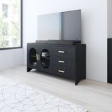  HAPPY FURNITURE , Kệ TV 2 cửa kính 3 ngăn kéo - CHEVY, KTV_077 , 120cm x 40cm x 64cm DxRxC 