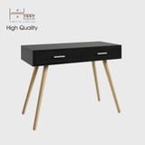  HAPPY FURNITURE , Bàn trang điểm 2 ngăn kéo chân gỗ chéo - OSRI , BAN_004 , 100cm x 45cm x 75cm 