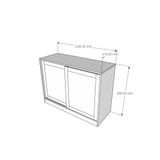  HAPPY FURNITURE , Tủ đựng đồ 2 cánh lùa - SCANDINA , TCL_027 , 120cm x 47cm x 89cm 