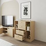  HAPPY FURNITURE , Tủ lưu trữ 4 ngăn kéo - MERI , THK_297 , 100cm x 40cm x 90cm DxRxC 