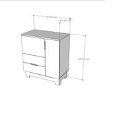  HAPPY FURNITURE , Tủ lưu trữ 2 cánh mở 2 ngăn kéo - MOLLY , TCM_104 , 72cm x 40cm x 82cm 