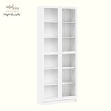  HAPPY FURNITURE , Kệ sách 6 tầng cửa kính - CATY, KSA_074 , 80cm x 30cm x 202cm DxRxC 