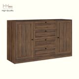  HAPPY FURNITURE , MATTA - Tủ lưu trữ 2 cánh mở 4 ngăn kéo, TCM_210 , 140cm x 40cm x 82cm DxRxC 