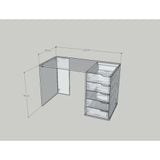  HAPPY FURNITURE , Bàn làm việc 5 ngăn kéo - ASO, BAN_148 , 120cm x 59cm x 75cm DxRxC 