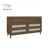  HAPPY FURNITURE , Tủ đựng đồ 8 ngăn kéo chân sắt - ROTAN , THK_129 , 140cm x 45cm x 76cm 