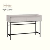  HAPPY FURNITURE , Bàn trang điểm 2 ngăn kéo chân sắt - LAVIA , BAN_086 , 120cm x 45cm x 80cm 