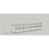  HAPPY FURNITURE , Kệ TIVI 4 ngăn kéo - ZANE , KTV_021 , 220cm x 40cm x 45cm 