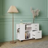  HAPPY FURNITURE , Tủ đựng hồ sơ kết hợp kệ sách - COMFEE , THK_017 , 100cm x 40cm x 66cm 