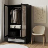  HAPPY FURNITURE , Tủ quần áo cánh mây - MEYDAN , TCM_051 , 100cm x 58cm x 176cm 