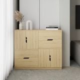  HAPPY FURNITURE , Tủ lưu trữ 4 cửa mở 4 ngăn kéo - DASH , THK_057 , 120x35x100cm 