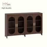  HAPPY FURNITURE , Tủ lưu trữ 4 cửa kính - CHEVY, TLT_048 , 160cm x 40cm x 98cm DxRxC 
