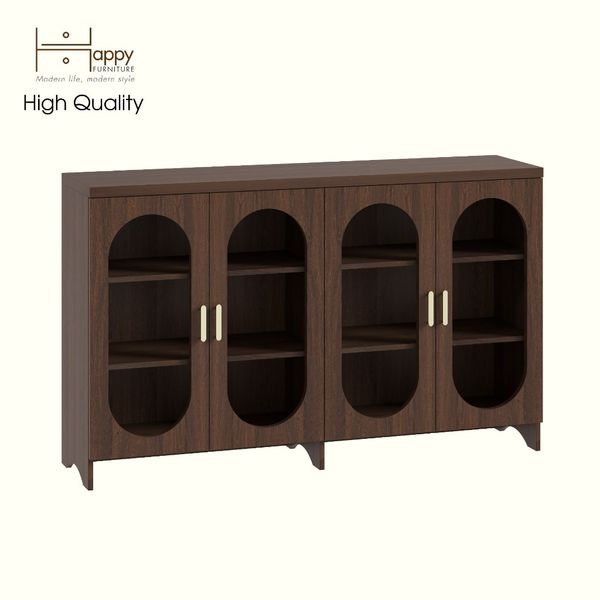  HAPPY FURNITURE , Tủ lưu trữ 4 cửa kính - CHEVY, TLT_048 , 160cm x 40cm x 98cm DxRxC 