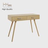  HAPPY FURNITURE , Bàn trang điểm 2 ngăn kéo chân gỗ chéo - OSRI , BAN_004 , 100cm x 45cm x 75cm 