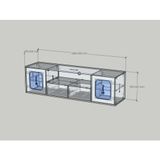  HAPPY FURNITURE , Kệ TV 2 cửa kính 2 ngăn kéo - NOAH , KTV_110 , 180cm x 45cm x 50cm DxRxC 