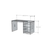  HAPPY FURNITURE , Bàn làm việc 4 ngăn kéo - JOVIE , BAN_083 , 140cm x 59cm x 75cm 