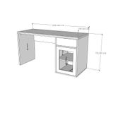  HAPPY FURNITURE , Bàn làm việc 1 ngăn kéo - ROTAN , BAN_071 , 140cm x 55cm x 75cm 