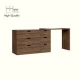  HAPPY FURNITURE , Tủ lưu trữ 6 ngăn kéo kết hợp bàn - VENNI , BAN_116 , 200cm x 47cm x 79cm DxRxC 