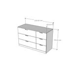  HAPPY FURNITURE , Tủ đựng đồ 6 ngăn kéo - SCANDINA , THK_104 , 120cm x 47cm x 76cm 