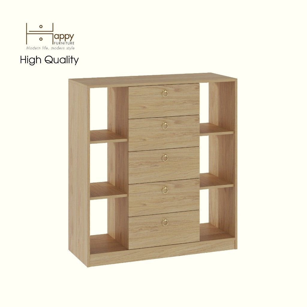  HAPPY FURNITURE , Tủ lưu trữ 5 ngăn kéo - MERI , THK_298 , 102cm x 40cm x 111cm DxRxC 