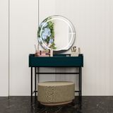  HAPPY FURNITURE , Bàn trang điểm 1 ngăn kéo chân sắt - LAVIA , BAN_085 , 90cm x 50cm x 80cm 