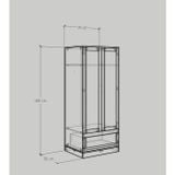  HAPPY FURNITURE , Tủ treo quần áo tiện dụng - SALY , TCM_010 , 76cm x 56cm x 180cm 