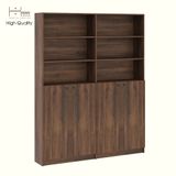  HAPPY FURNITURE , Kệ sách 6 tầng 4 cửa mở - CATY, KSA_077 , 160cm x 28cm x 202cm DxRxC 