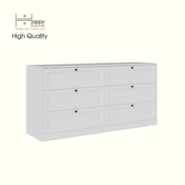  HAPPY FURNITURE , MATTA - Tủ lưu trữ 6 ngăn kéo, THK_225 , 160cm x 45cm x 79cm DxRxC 