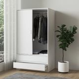  HAPPY FURNITURE , Tủ quần áo 2 cánh lùa - LUCA , TCL_014 , 100cm x 58cm x 176cm 