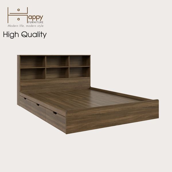  HAPPY FURNITURE , Giường ngủ 3 ngăn kéo - BONY , GNG_021 GNG_022 GNG_023 GNG_024 , 221cm x 28cm, dài x cao 