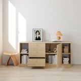  HAPPY FURNITURE , Tủ lưu trữ 3 ngăn kéo 1 cửa mở - MERI , TLT_056 , 150cm x 40cm x 70cm DxRxC 