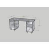  HAPPY FURNITURE , Bàn làm việc 4 ngăn kéo 1 cửa mở - MAVIS , BAN_079 , 160cm x 60cm x 75cm 
