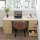  HAPPY FURNITURE , Bàn làm việc 4 ngăn kéo 1 cửa mở - ASO, BAN_150 , 160cm x 59cm x 75cm DxRxC 