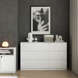  HAPPY FURNITURE , Tủ lưu trữ 6 ngăn kéo - LILY , THK_090 , 120cm x 45cm x 72cm 