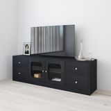  HAPPY FURNITURE , Kệ TV 2 cửa kính 4 ngăn kéo - NOAH , KTV_104 , 180cm x 40cm x 56cm DxRxC 