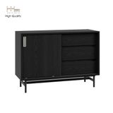  HAPPY FURNITURE , Tủ lưu trữ cánh lùa 3 ngăn kéo Chân sắt - LUCA , TCL_019, 100cm x 36cm x 70cm 