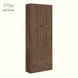  HAPPY FURNITURE , MATTA - Kệ sách 6 tầng 4 cửa mở , KSA_070 , 80cm x 28cm x 200cm DxRxC 