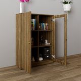  HAPPY FURNITURE , Tủ lưu trữ cửa kính 2 cánh mở - JOVIE , TCM_164 , 80cm x 32cm x 110cm 