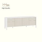  HAPPY FURNITURE , Kệ TV 2 cửa mở 4 ngăn kéo - MOKA, KTV_075 , 160cm x 40cm x 56cm DxRxC 