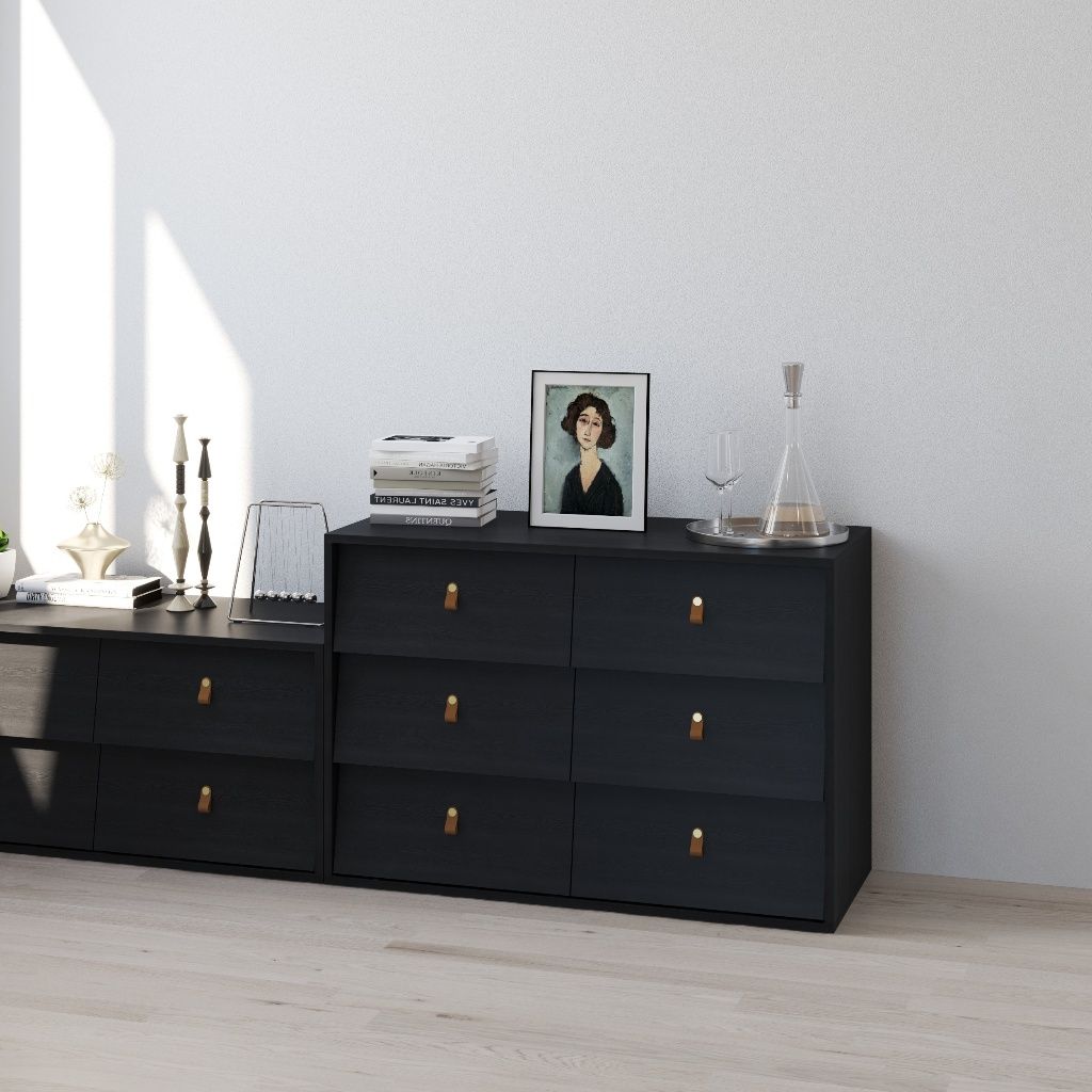  HAPPY FURNITURE , Tủ lưu trữ 6 ngăn kéo - CALYN , THK_314 , 100cm x 45cm x 69cm DxRxC 